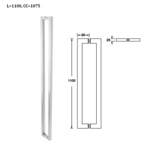 tay nắm kéo đẩy vuông hafele 499.68.039