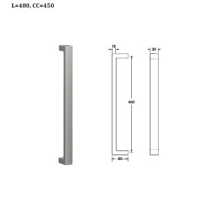 tay nắm kéo vuông hafele 903.00.102 inox mờ