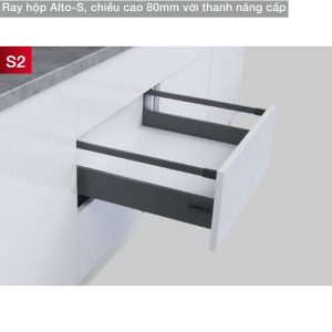 ray hộp Hafele Alto-S H80 S2 với thanh nâng cấp