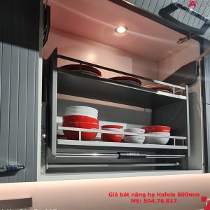 Giá bát nâng hạ Hafele Oria 800mm 504.76.817 đáy đặc