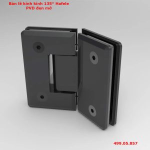 Bản lề kính kính 135º Hafele PVD đen mờ 499.05.857