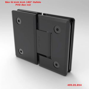 Bản lề kính kính 180º Hafele pvd đen mờ 499.05.854