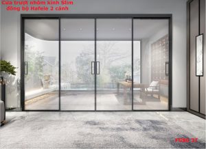 Phụ kiện cửa trượt nhôm kính Slim đồng bộ Hafele FG80 2T