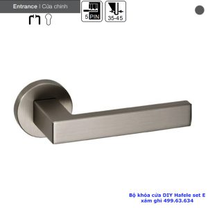 Bộ khóa cửa DIY Hafele set E 499.63.634