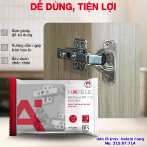 Bản lề DIY inox Hafele cong 315.07.114